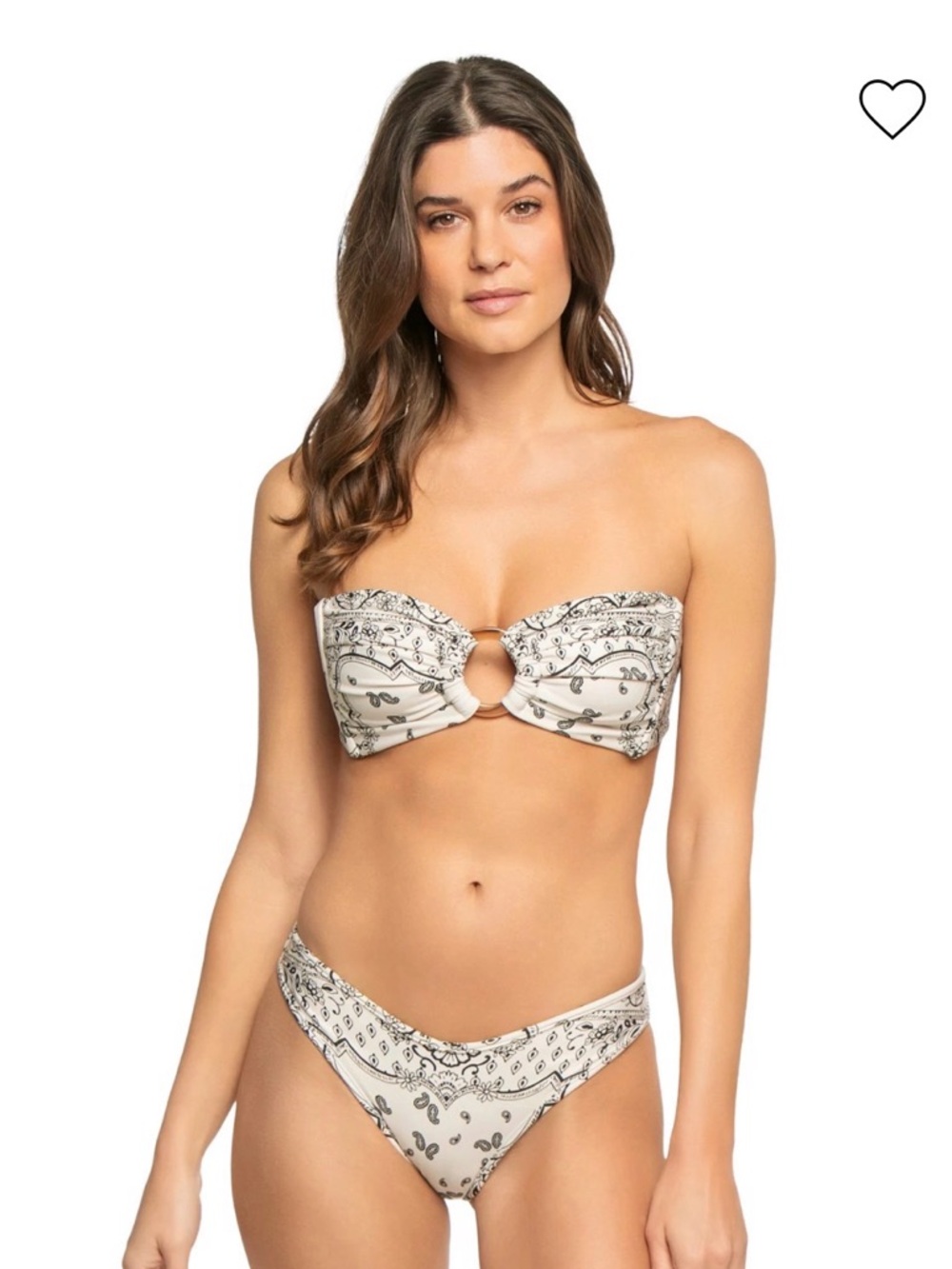 Montce White Paisley Print Bikini Set med